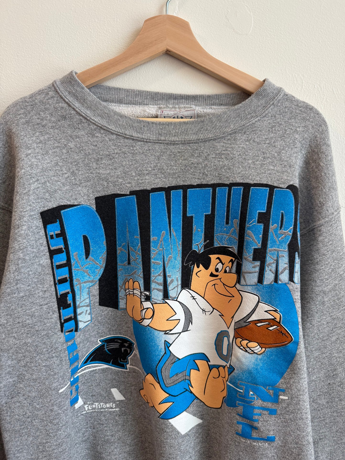 1993 Carolina Panthers Vintage Fred Flintstones Crewneck (L)