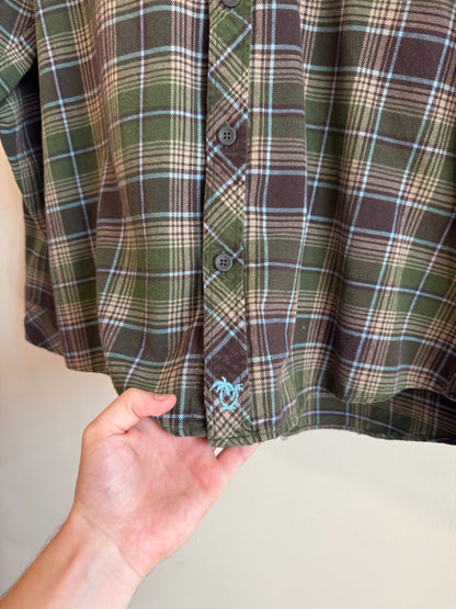 00s Union Bay Essential Earth Toned Green Flannel (XL)