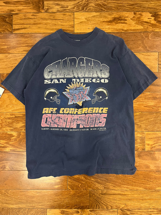 1994 San Diego Chargers Thrashed Faded Vintage Tee (XL)