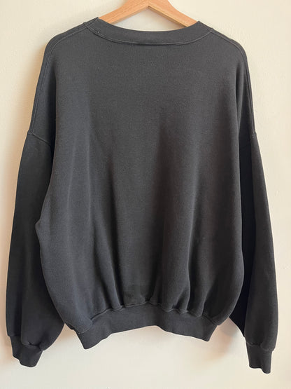90s Carolina Panthers Embroidered Black Crewneck (L)