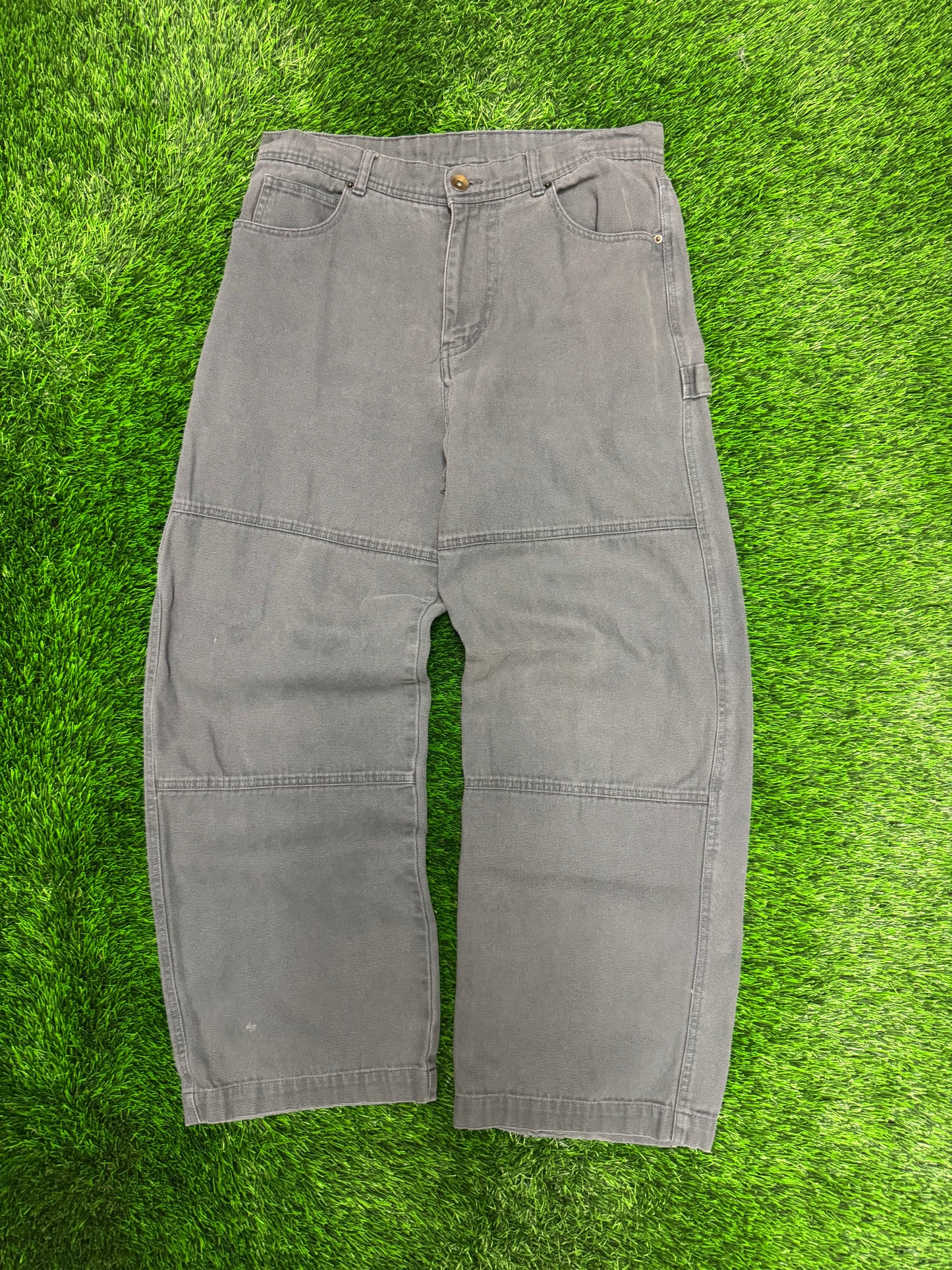 00s Vintage No Boundaries Double Knee Grey Carpenter Pants (32 x 30)