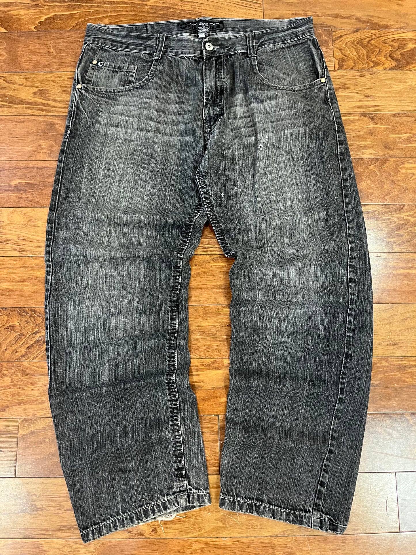 00s South Pole Black Baggy Green Tab Jeans (38)