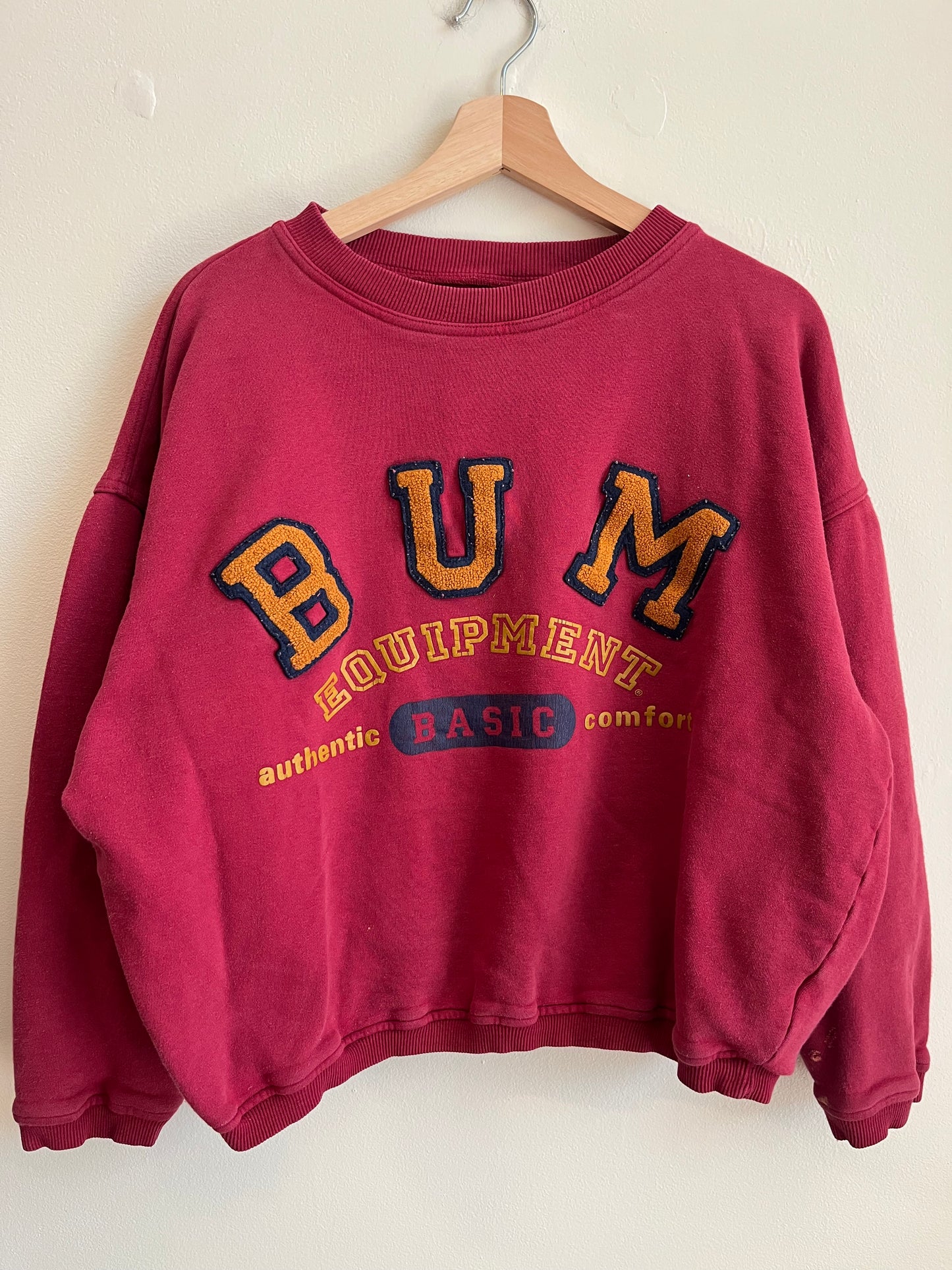 90s BUM Equipment Stained Cropped Crewneck (M)