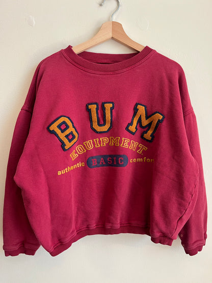 90s BUM Equipment Stained Cropped Crewneck (M)