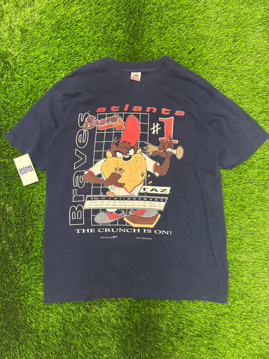 1993 Atlanta Braves Looney Tunes Taz MLB Tee (L)
