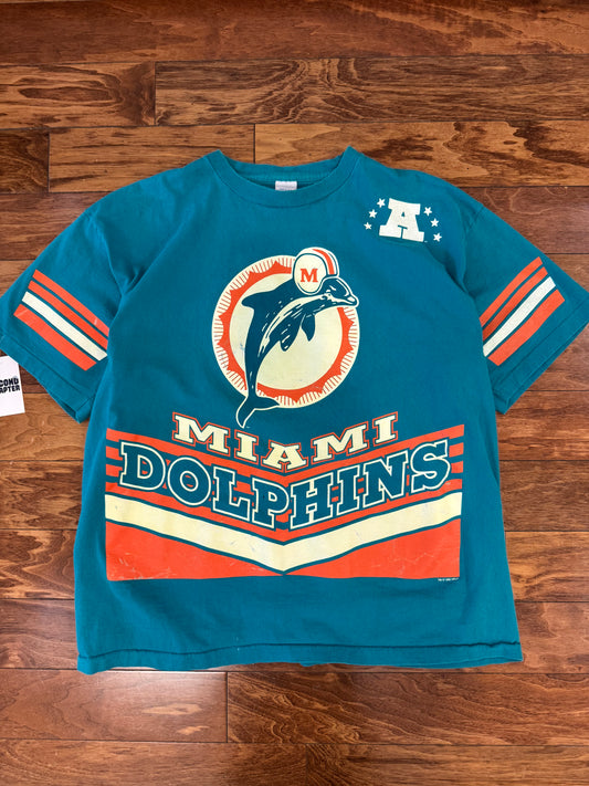 1995 Miami Dolphins Vintage Salem NFL AOP Tee (XXL)