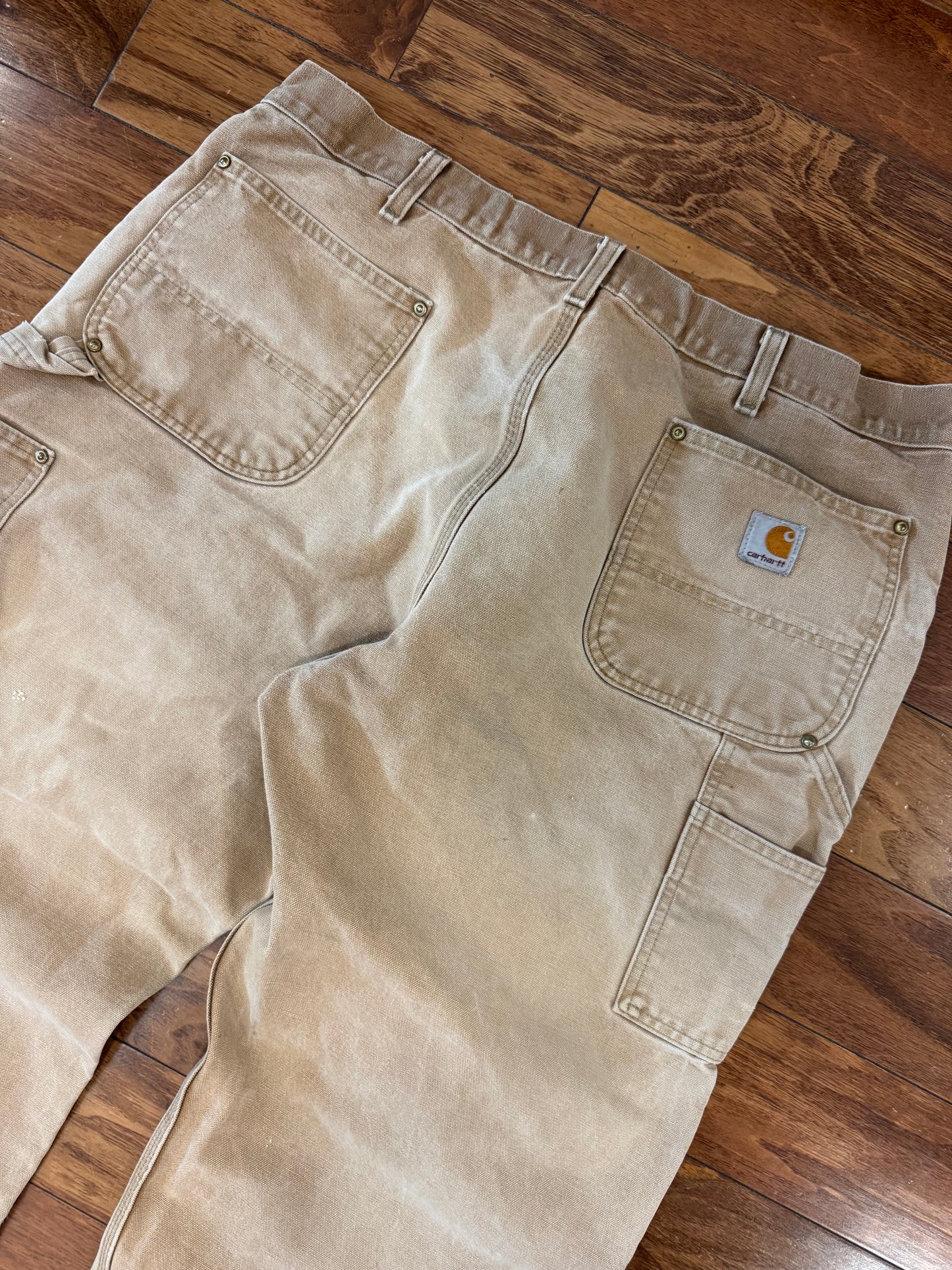 00s Carhartt Faded Tan Double Knee Pants (38 x 30)