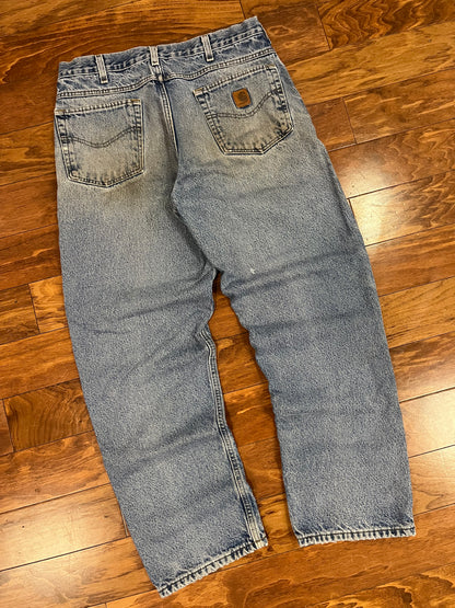 00s Carhartt Flannel Lined Jeans (34 x 32)