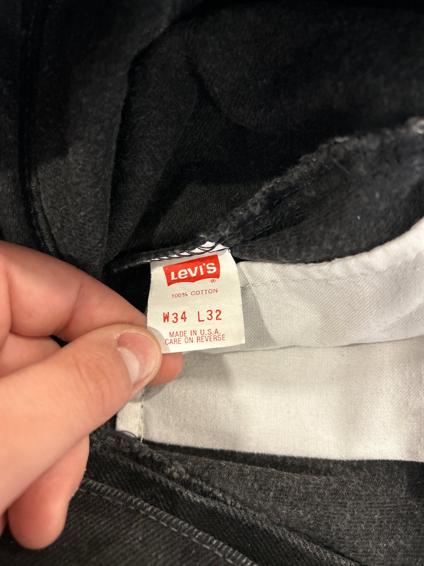 1992 Levi's 550 Premium XX Black Jeans (34 x 32)