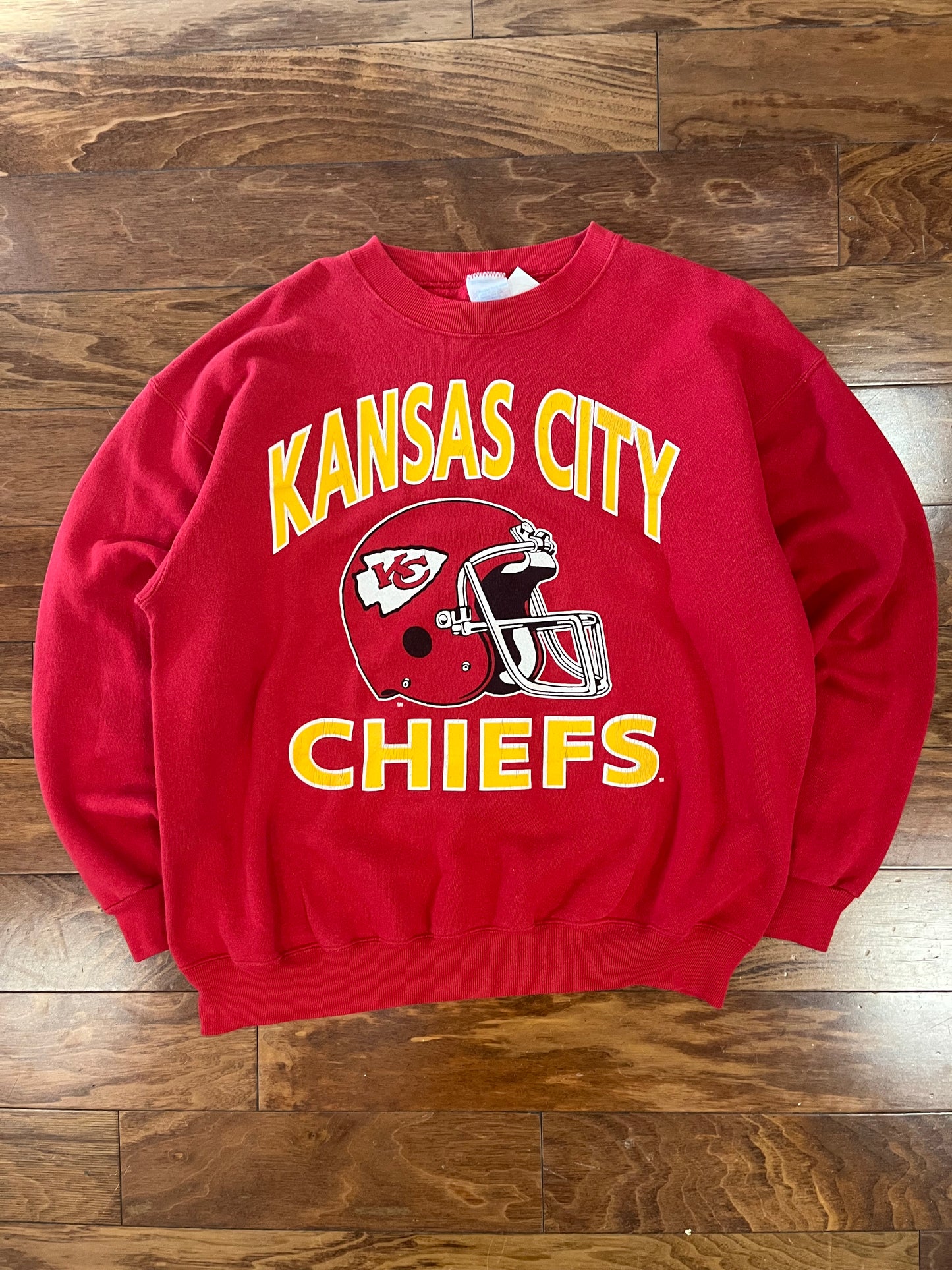 90s Kansas City Chiefs Helmet Crewneck (L)