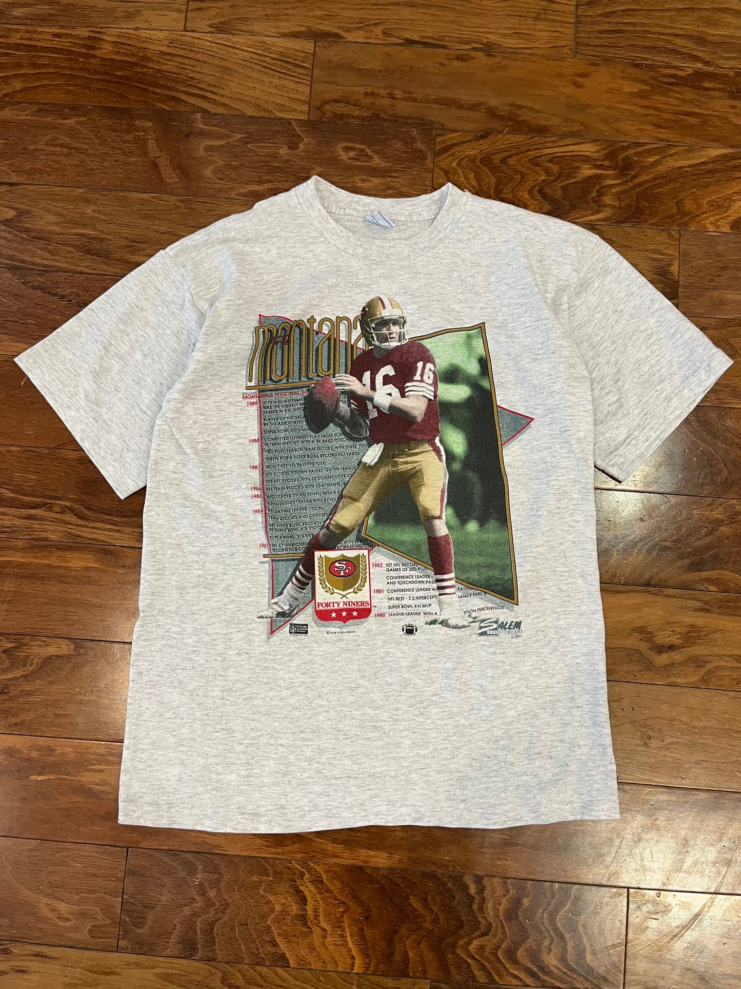 1990 49ers Joe Montana Salem Tee (L)