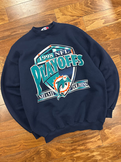 1998 Miami Dolphins Vintage NFL Playoffs Crewneck (L)