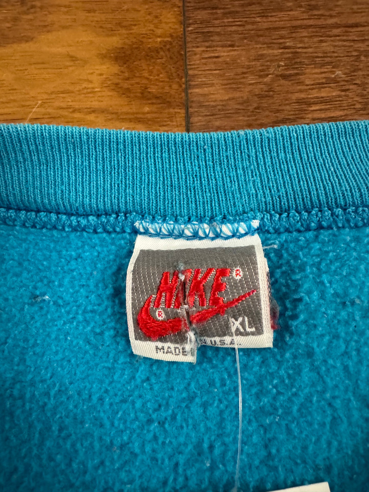 90s Nike Teal Spell Out Crewneck (XL)