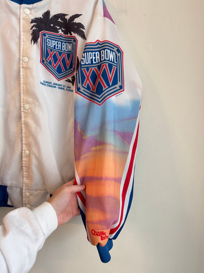 1991 Super Bowl Fanimation Satin Vintage Jacket (L)