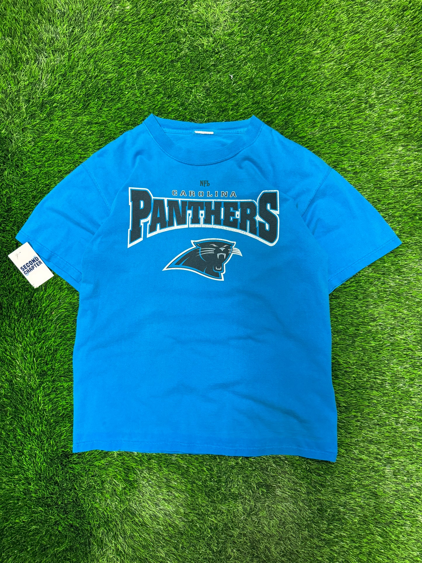 00s Carolina Panthers Blue Spell Out Tee (L)