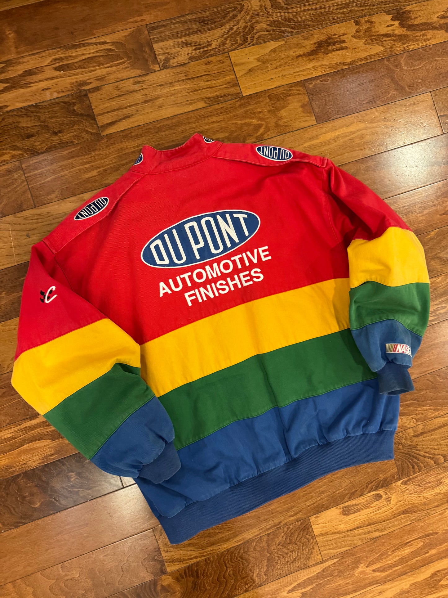90s Dupont Jeff Gordon Vintage Rainbow Chase Authentic Racing Jacket (XL)