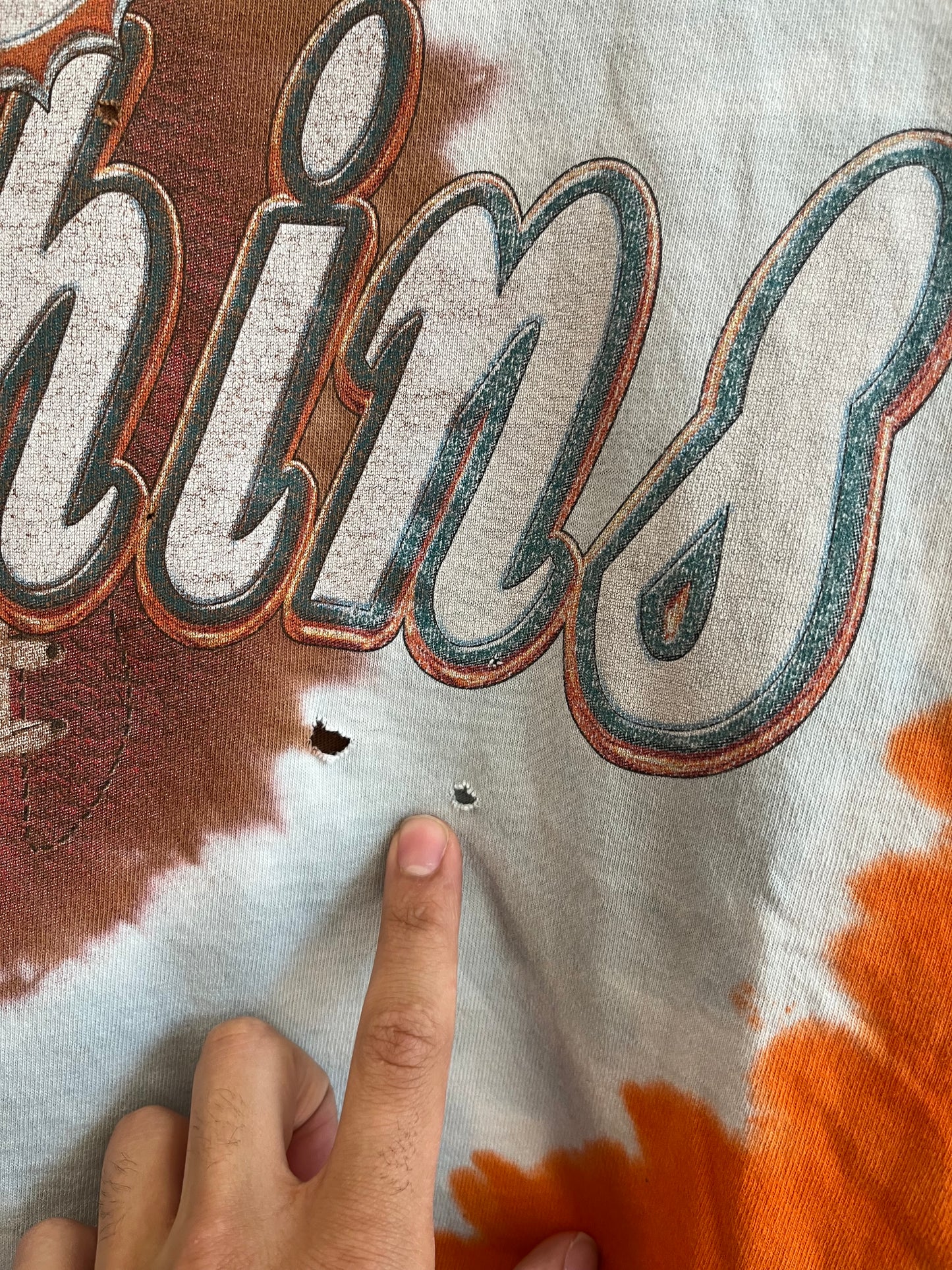 1990s Miami Dolphins Tie Dye Thrashed Tee (XL)