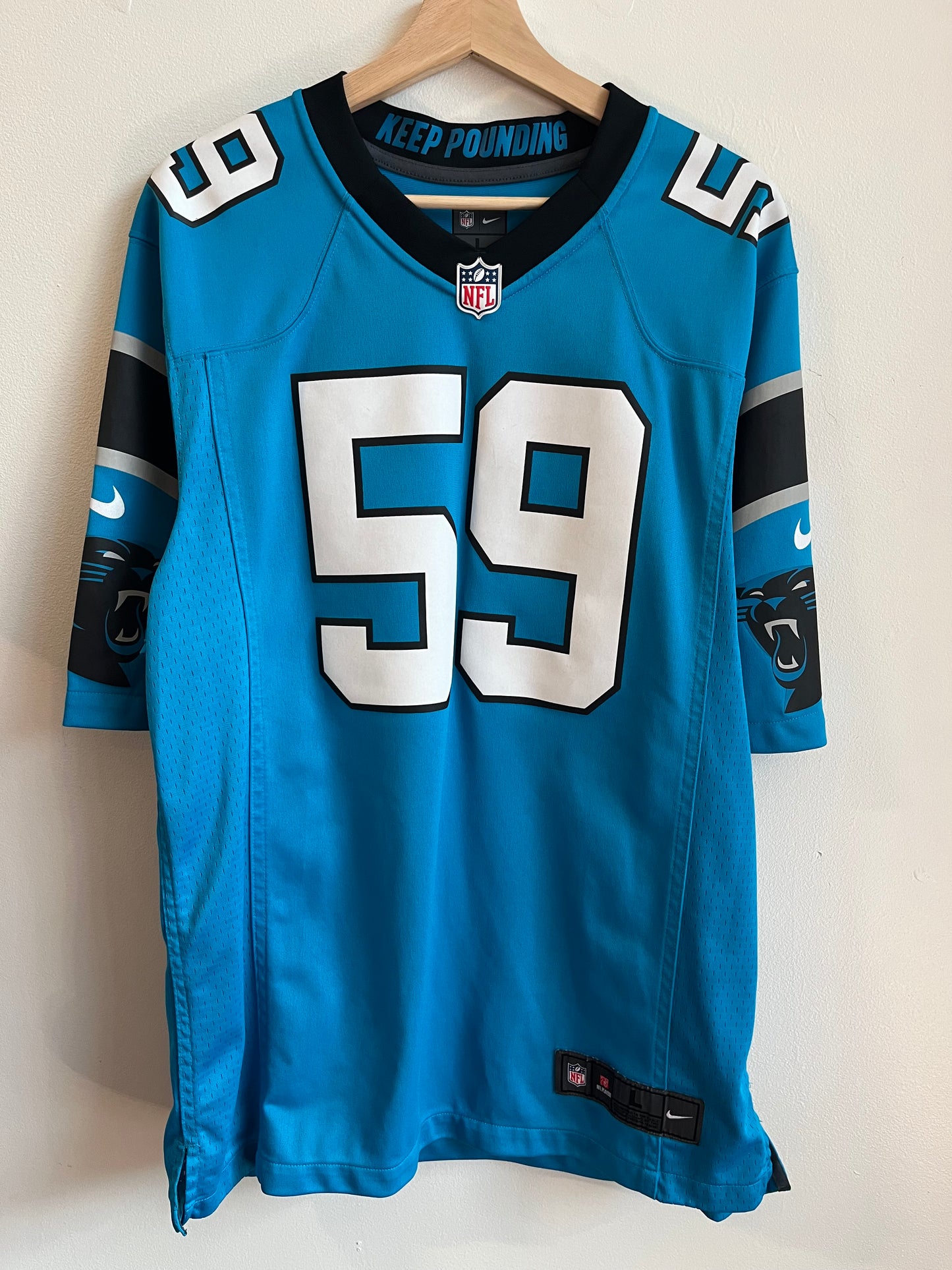 2016 Carolina Panthers Luke Kuechly #59 Blue Nike Jersey (L)