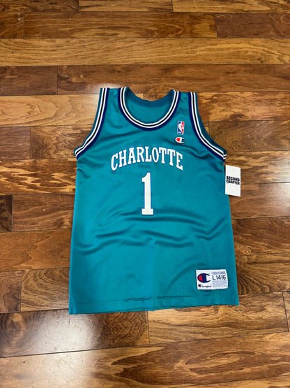 90s Charlotte Hornets Muggsy Bogues Jersey (Youth L)
