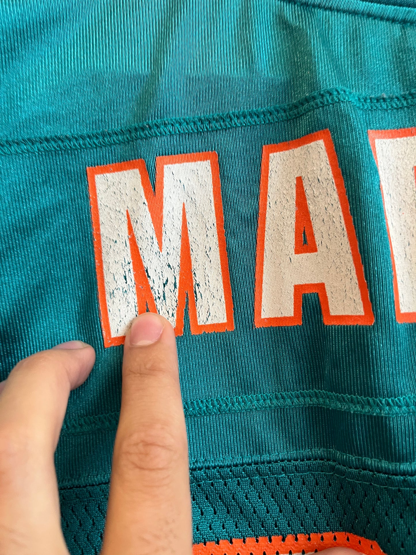 00s Miami Dolphins Sam Madison Teal Reebok NFL Jersey (XL)