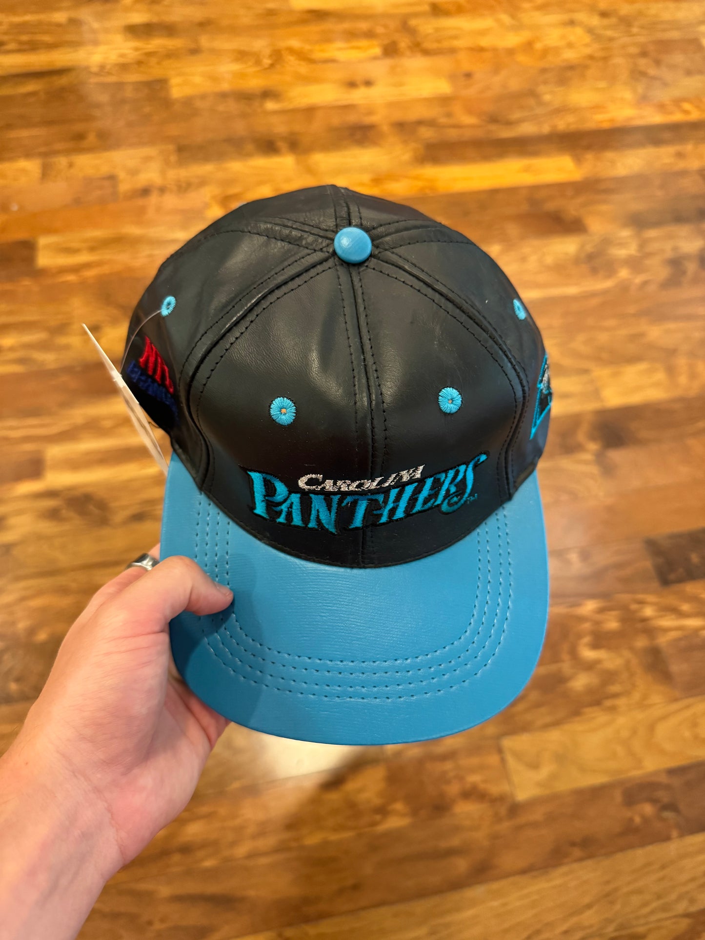 90s Carolina Panthers Spell Out Leather Hat (OS)