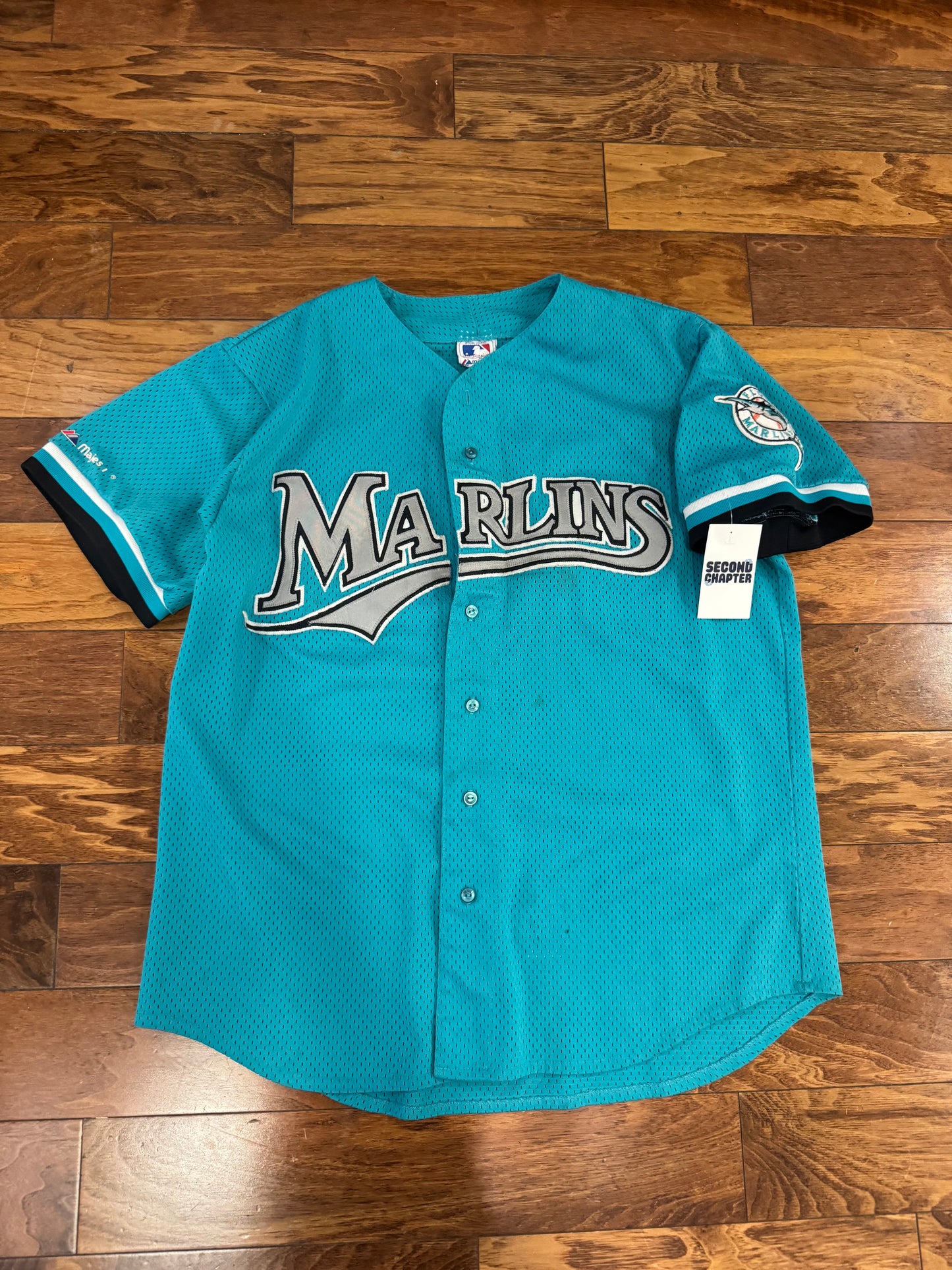 90s Florida Marlins Majestic Embroidered MLB Jersey (XL)