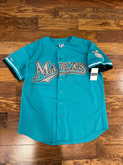 90s Florida Marlins Majestic Embroidered MLB Jersey (XL)