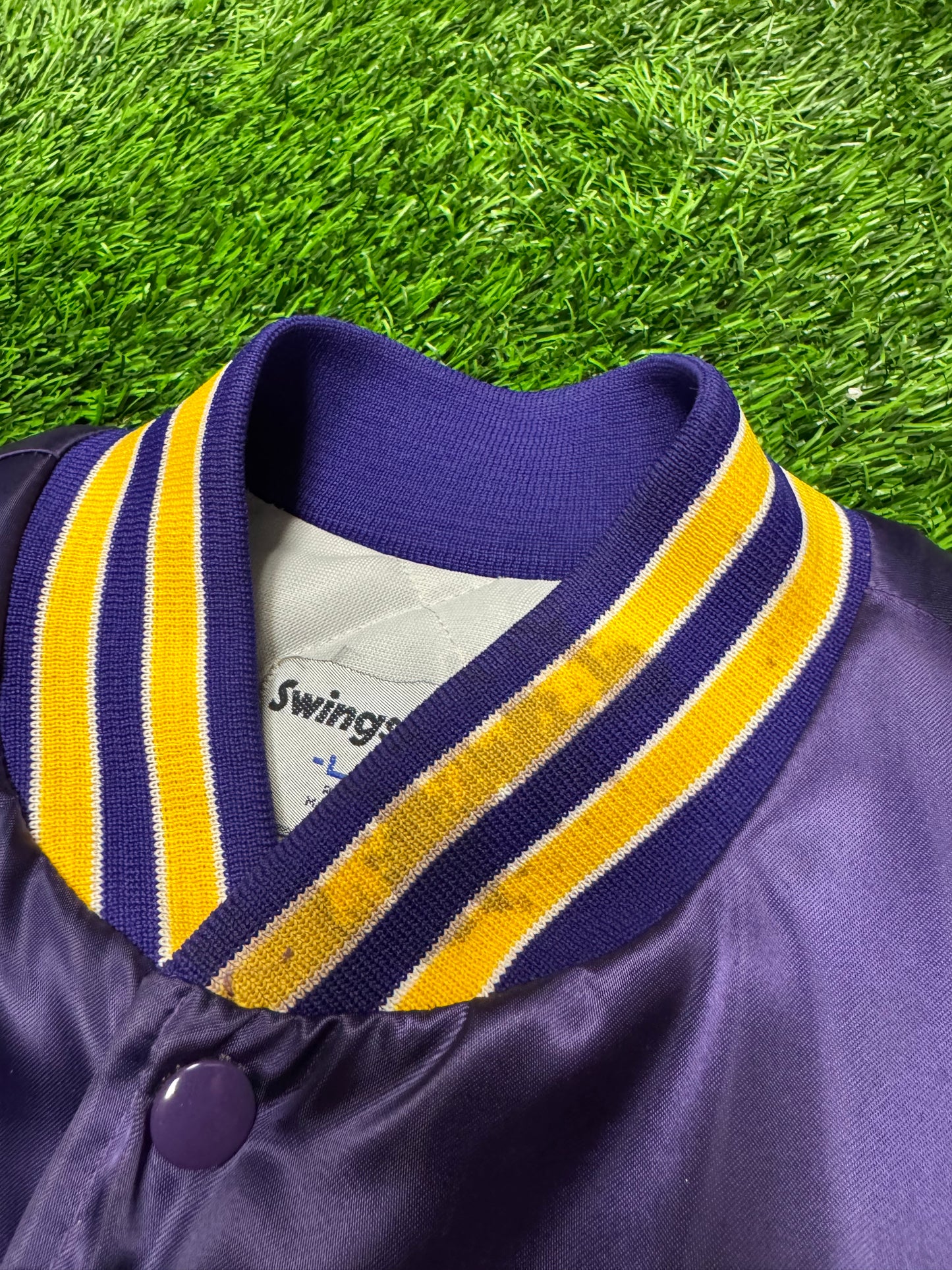 80s Los Angeles Lakers Vintage Swingster Purple Satin Jacket (L)