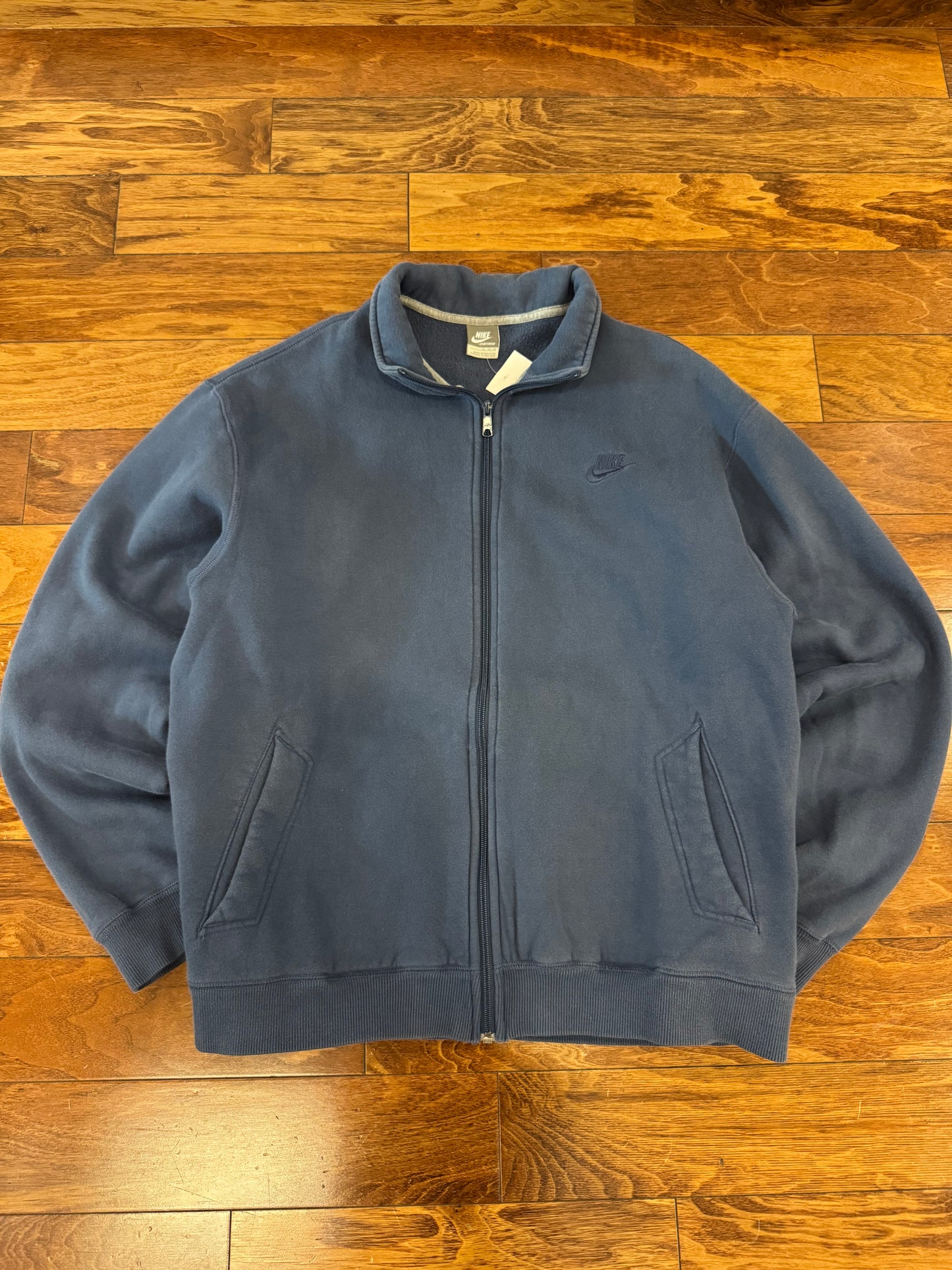 Y2K Nike Essential Full Zip Blue Jacket (XL)