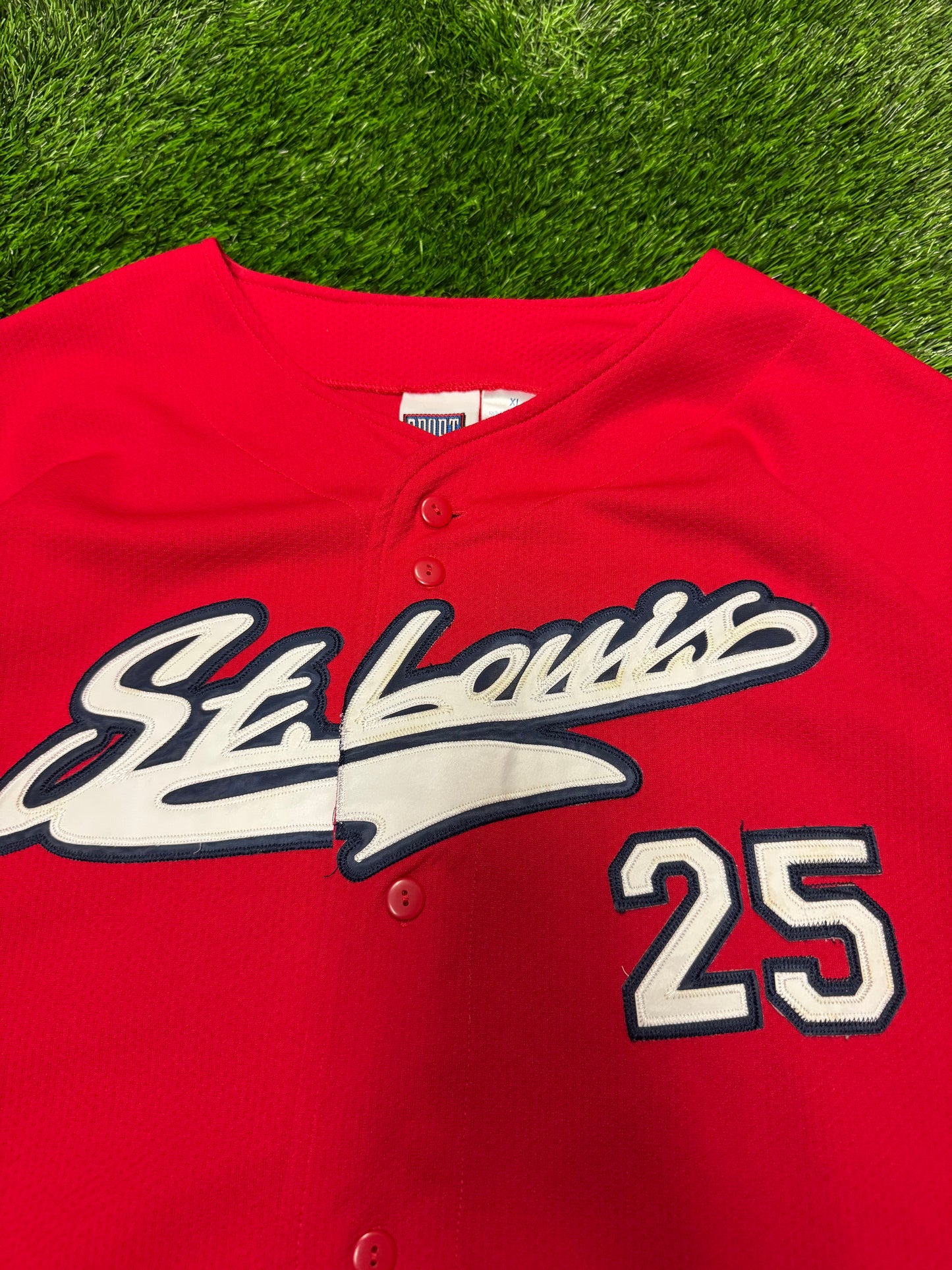 90s St Louis Cardinals Mark McGwire #25 Vintage MLB Players Choice Baseball Jersey (XL)