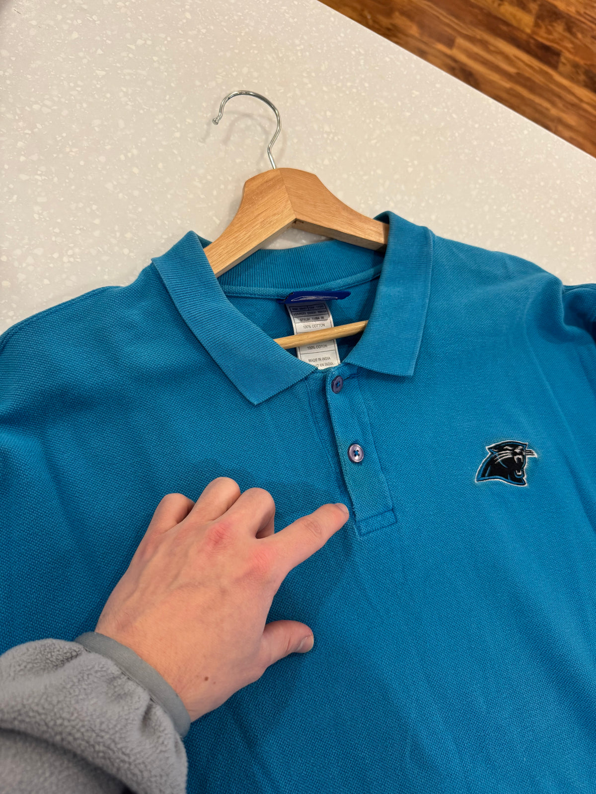 00s Carolina Panthers Reebok Blue Collar Shirt (L)
