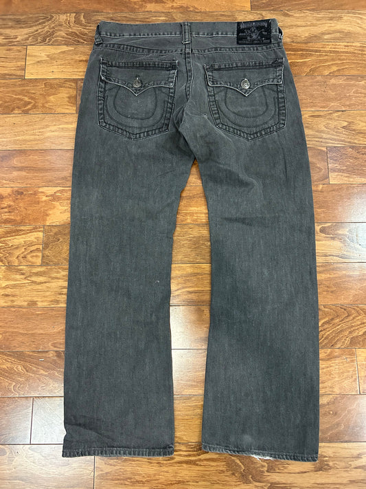 00s True Religion Ricky Super T Black Bootcut Jeans (40 x 34)