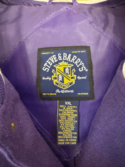90s LSU Vintage Steve & Barry's Two Tone Varsity Jacket (XXL)