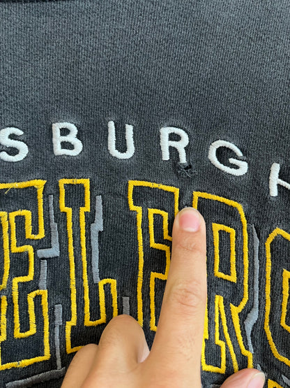 90s Distressed Pittsburgh Steelers Logo Athletic Crewneck (L)