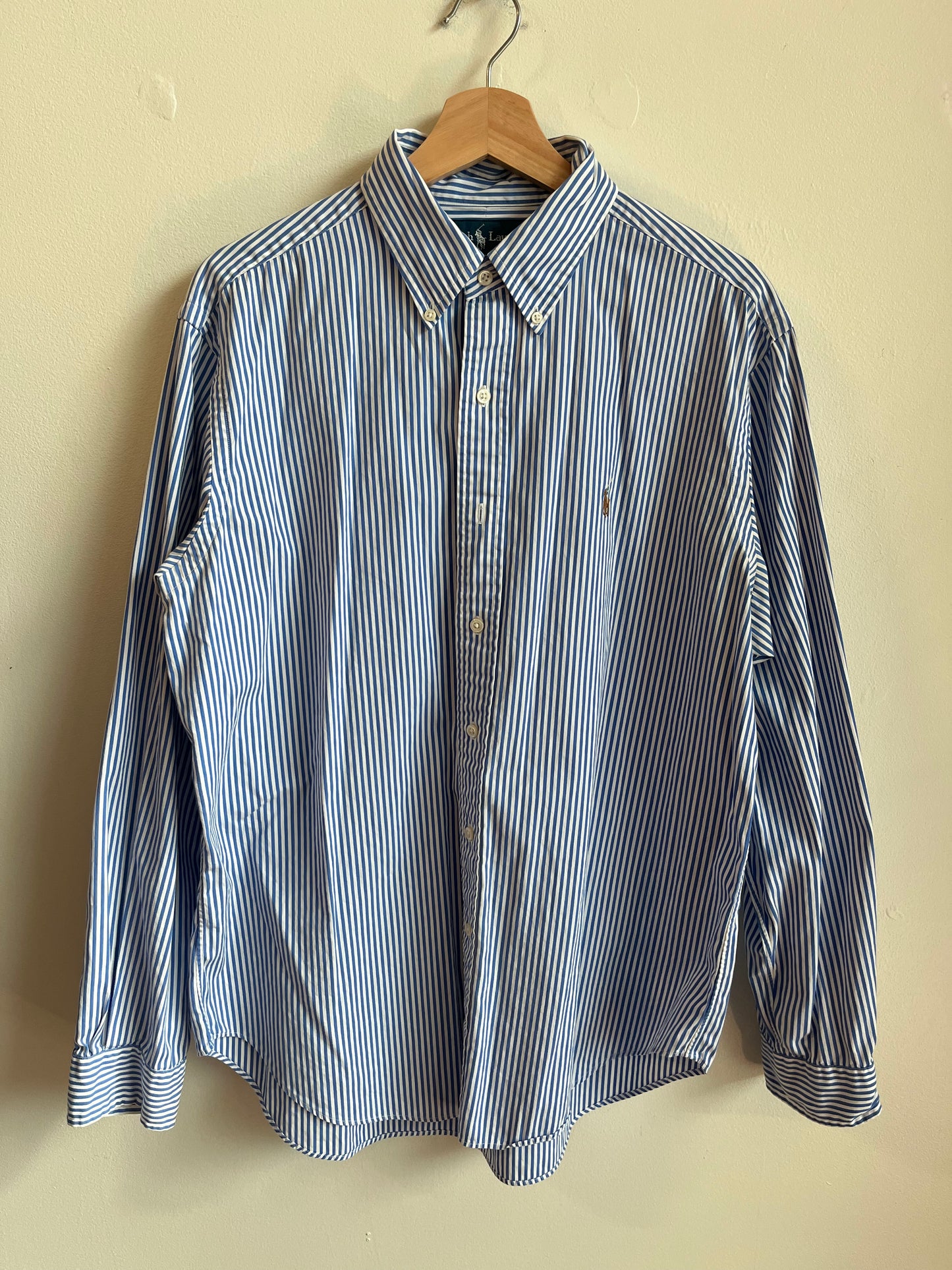 00s Polo Ralph Lauren Blue Striped Dress Shirt (L)