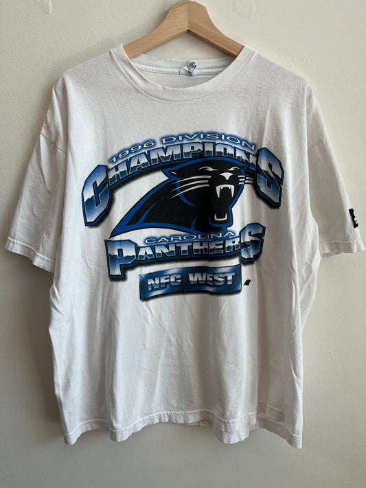 1996 Carolina Panthers Division Champions White Tee (XL)