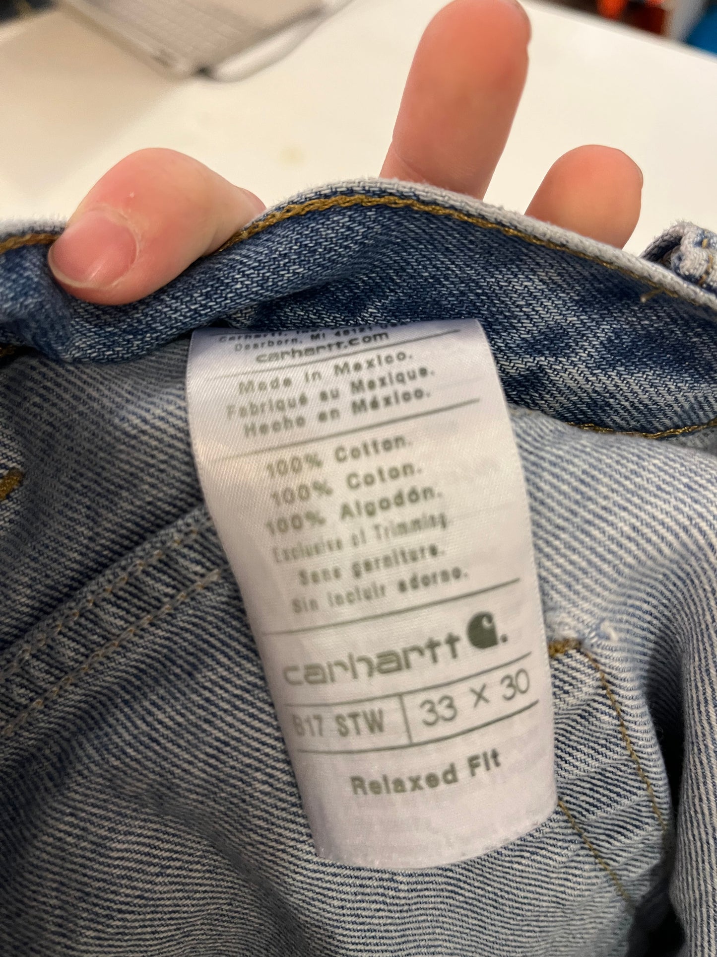 2021 Light Wash Carhartt Shorts (33)