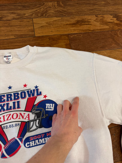 2007 Patriots VS Giants Super Bowl Vintage Crewneck (XL)