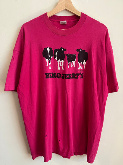 1992 Ben & Jerry's Vermont's Finest Pink Tee (XXL)
