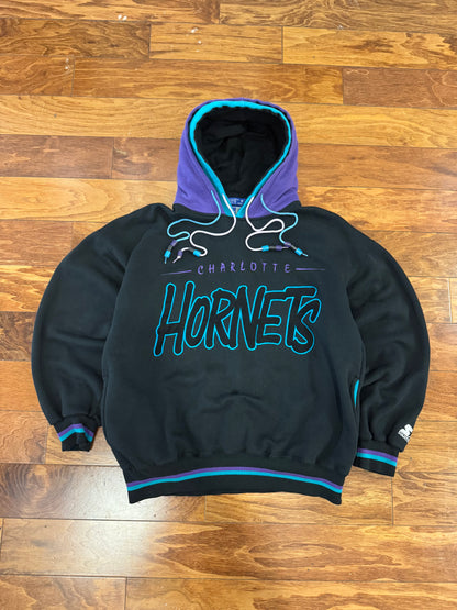 90s Charlotte Hornets Starter Double Hooded Hoodie (M)