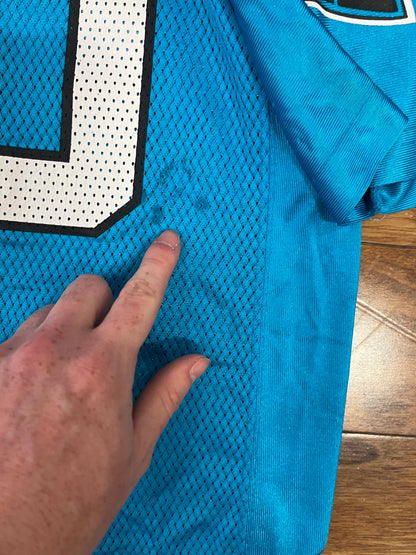 00s Carolina Panthers Julius Peppers Blue Jersey (Youth L)