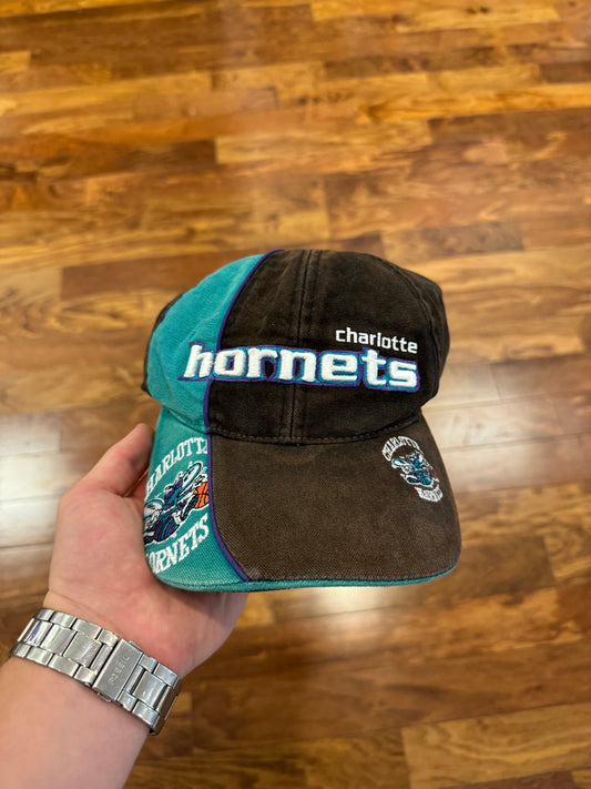 00s Charlotte Hornets Reebok Logo Faded Hat (OS)