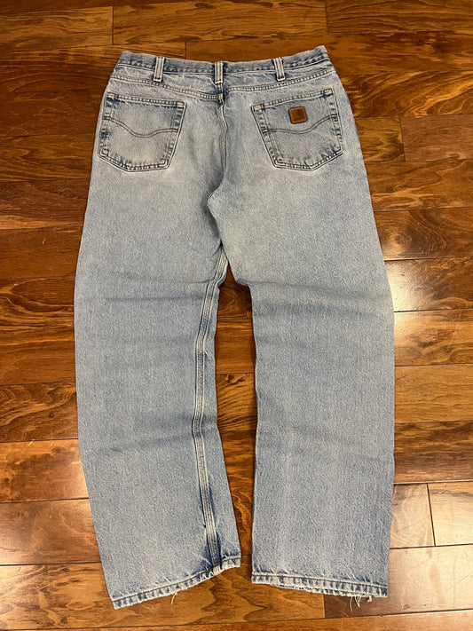 2014 Carhartt Faded Light Wash Blue Jeans (36 x 32)