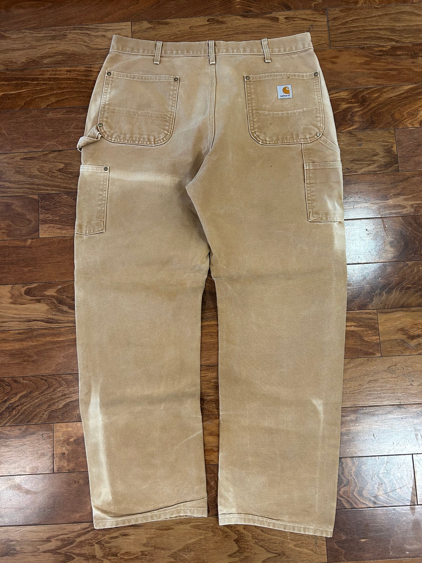 2015 Carhartt Tan Faded Double Knee Pants (38 x 32)