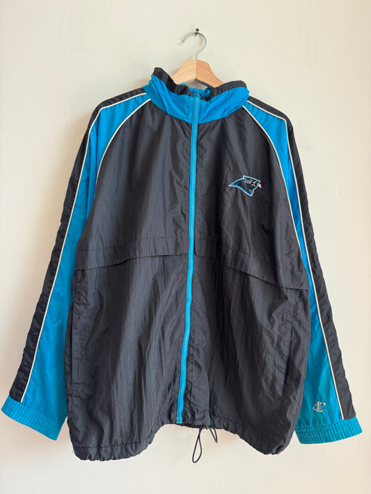 90s Carolina Panthers Logo Athletic Spell Out Windbreaker (M)