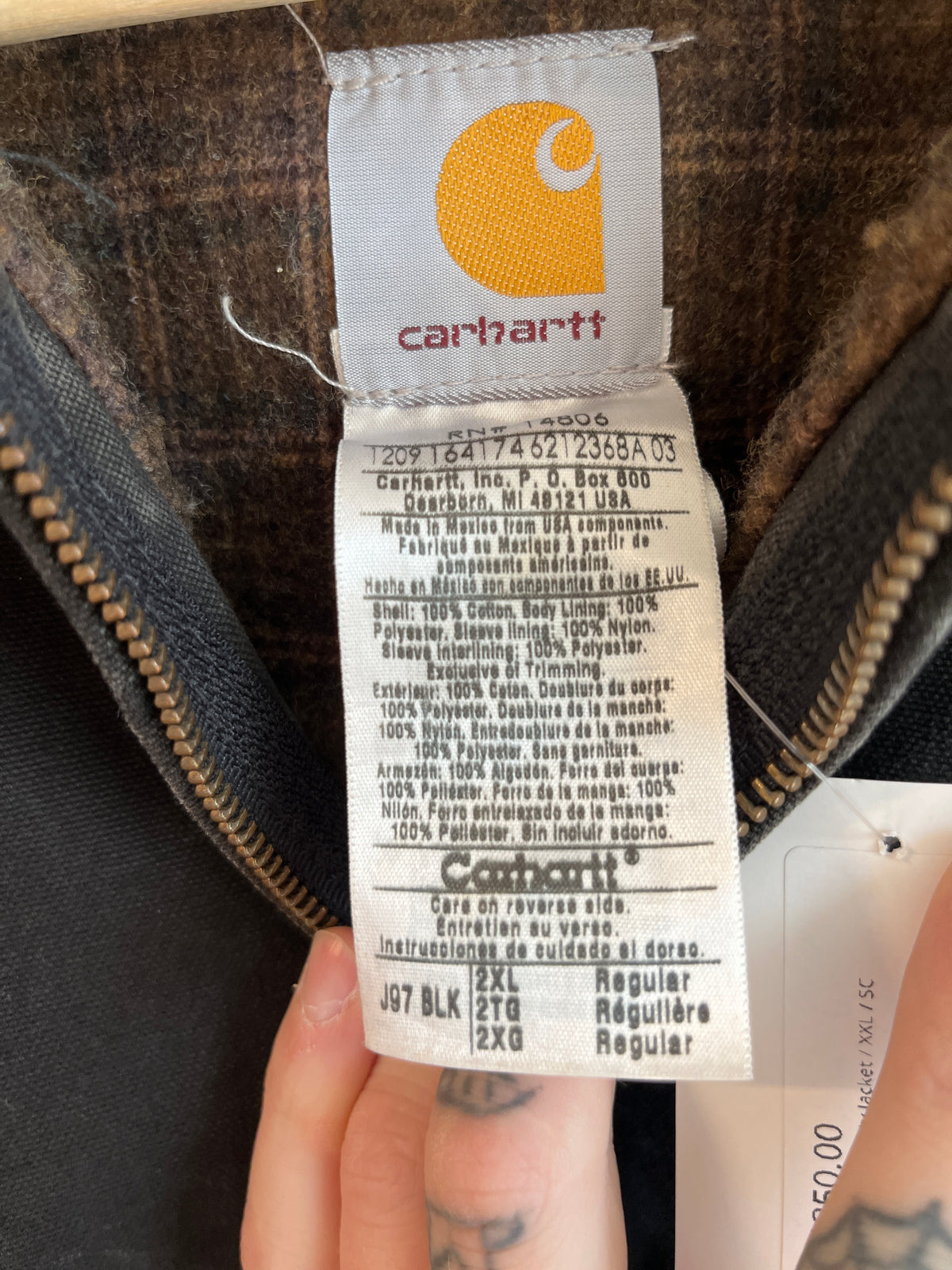 2009 Carhartt Detroit J67 Faded Black Carhartt Jacket (XXL)