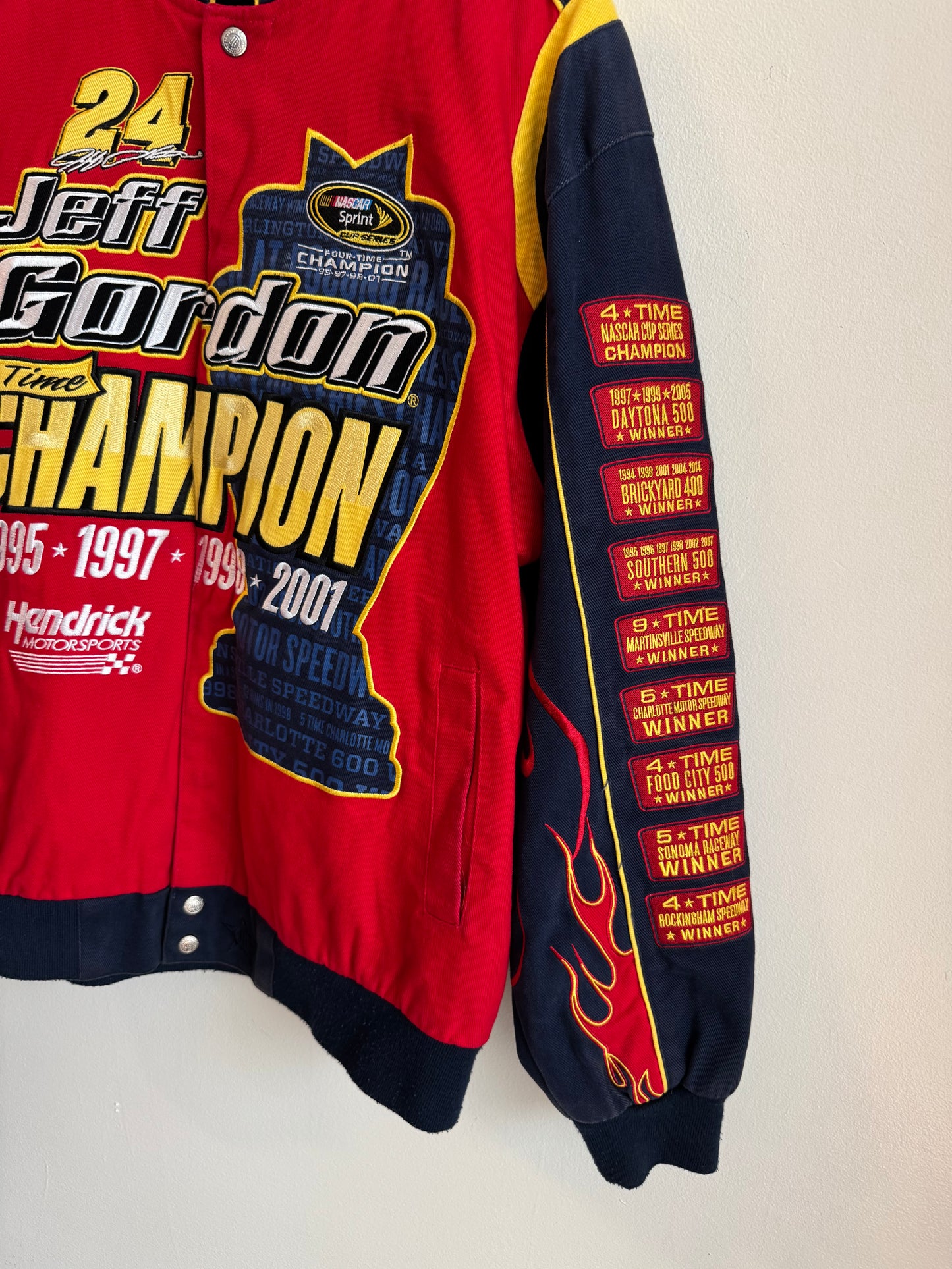 2001 Jeff Gordon Nascar 4x Champion Flames Jacket (L)