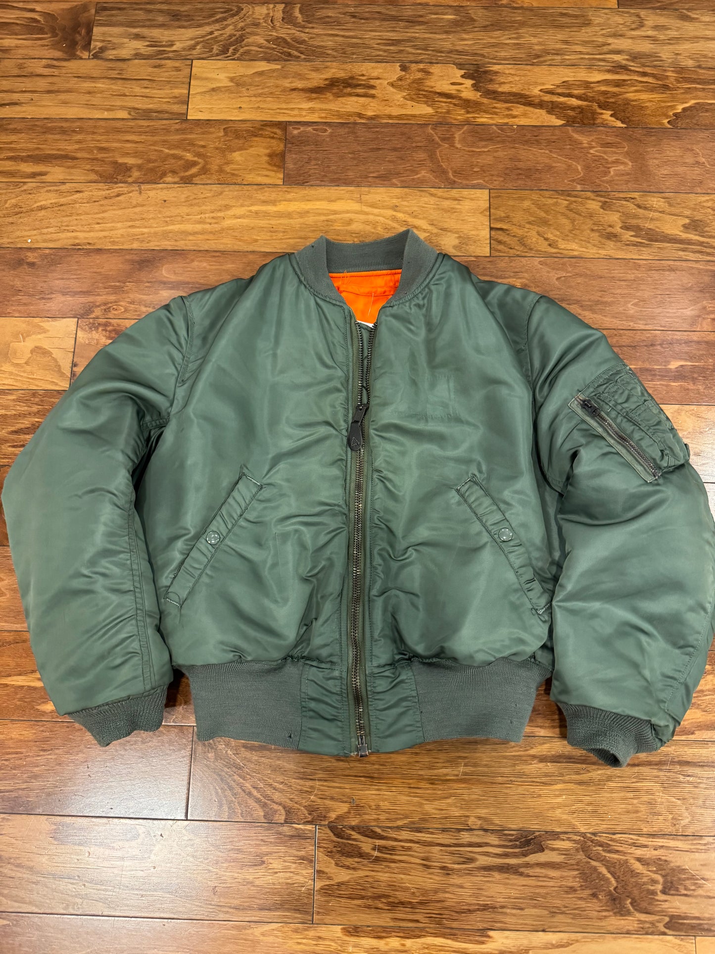 80s Flyer's MA1 Bomber Green Jacket (M)