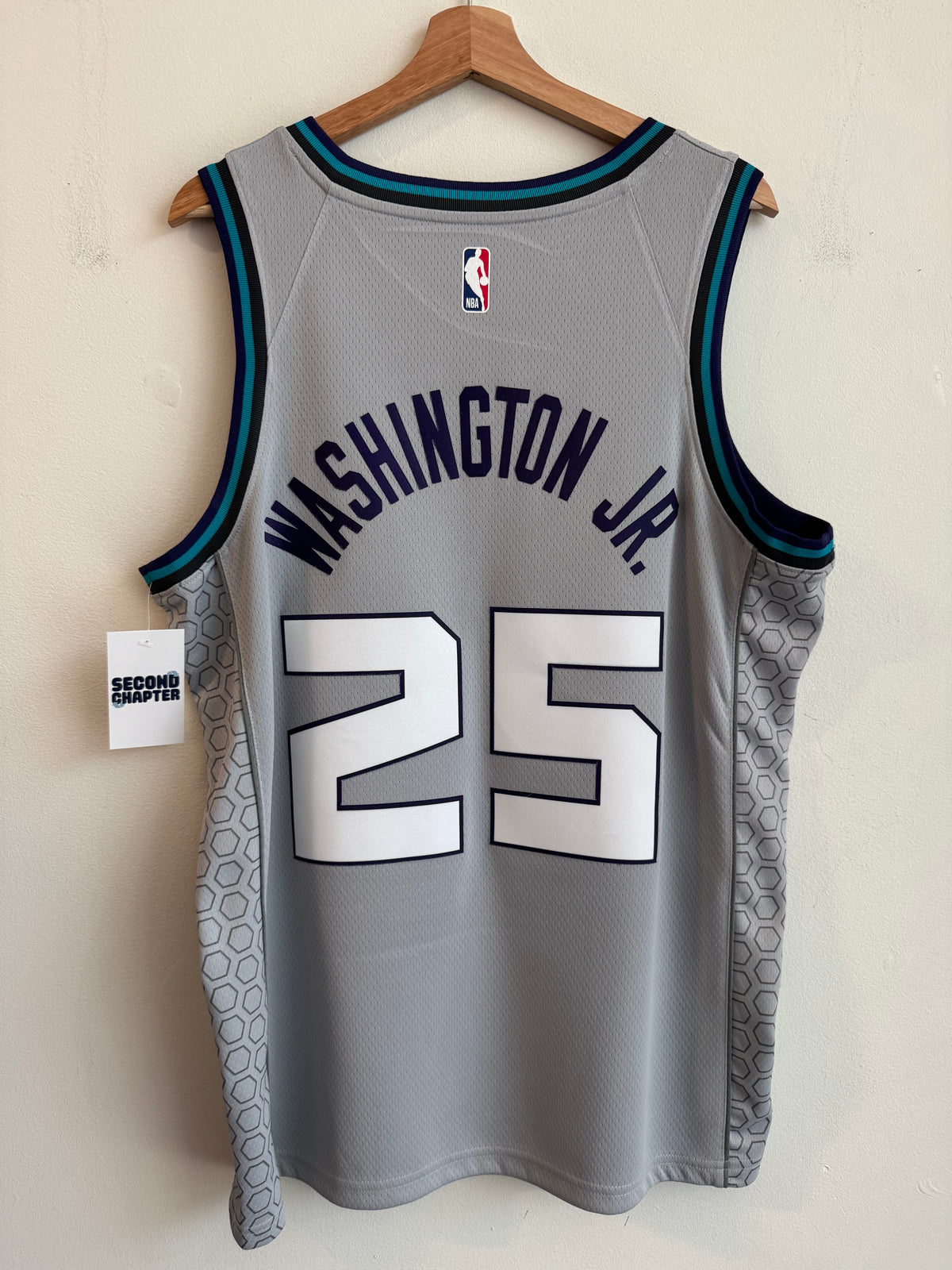 2019 Charlotte Hornets PJ Washington Jr. Jordan Swingman Grey Jersey (L)