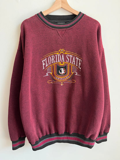90s Florida State University FSU Midwest Embroidered Maroon Crewneck (L)